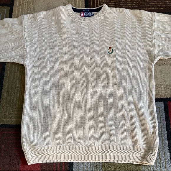 Vintage Chaps Ralph Lauren Knit Hand Framed Crewneck Sweater Men's Size XL - Picture 2 of 7